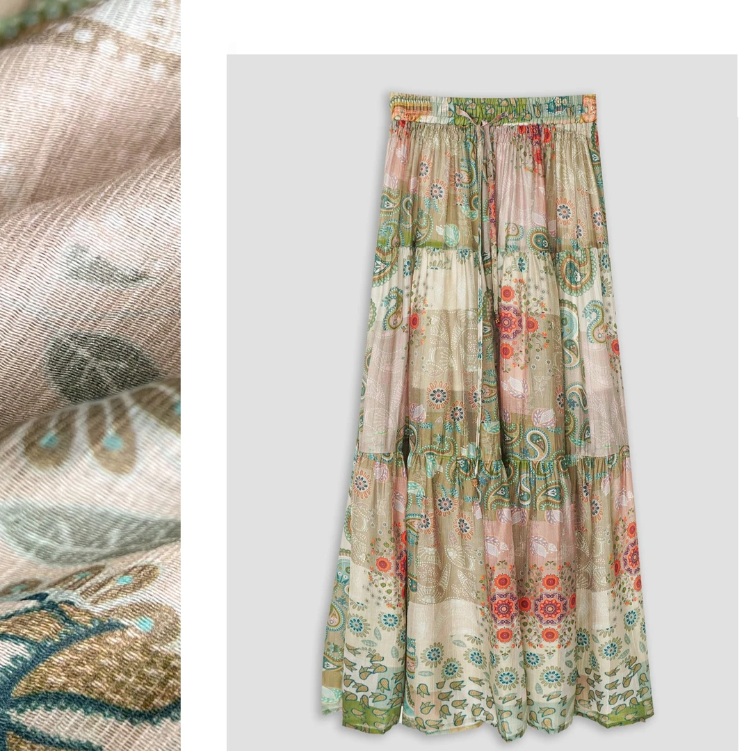 苏晓晓【绿漫】优雅时尚休闲半身裙女中长款25B1130