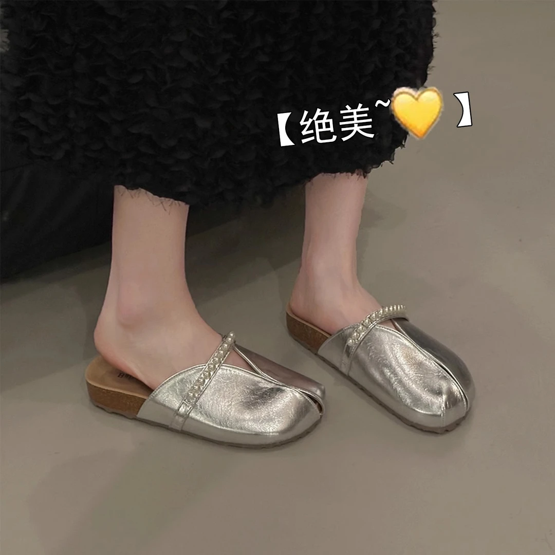 镂空半包头拖鞋女夏季外穿玛丽珍女鞋2025新款法式绝美一脚蹬凉拖