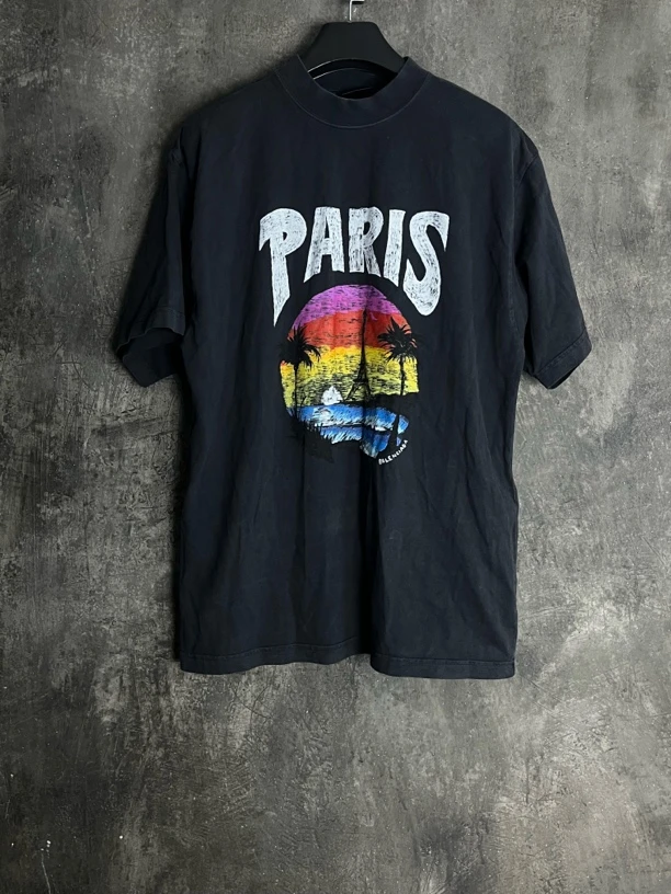 全新未使用 Balenciaga/巴黎世家 XS码*1/落日短袖/03706