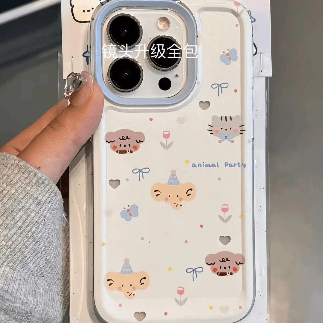 动物头像适用苹果16PROMAX手机壳15新款14可爱13全包12防摔11软壳