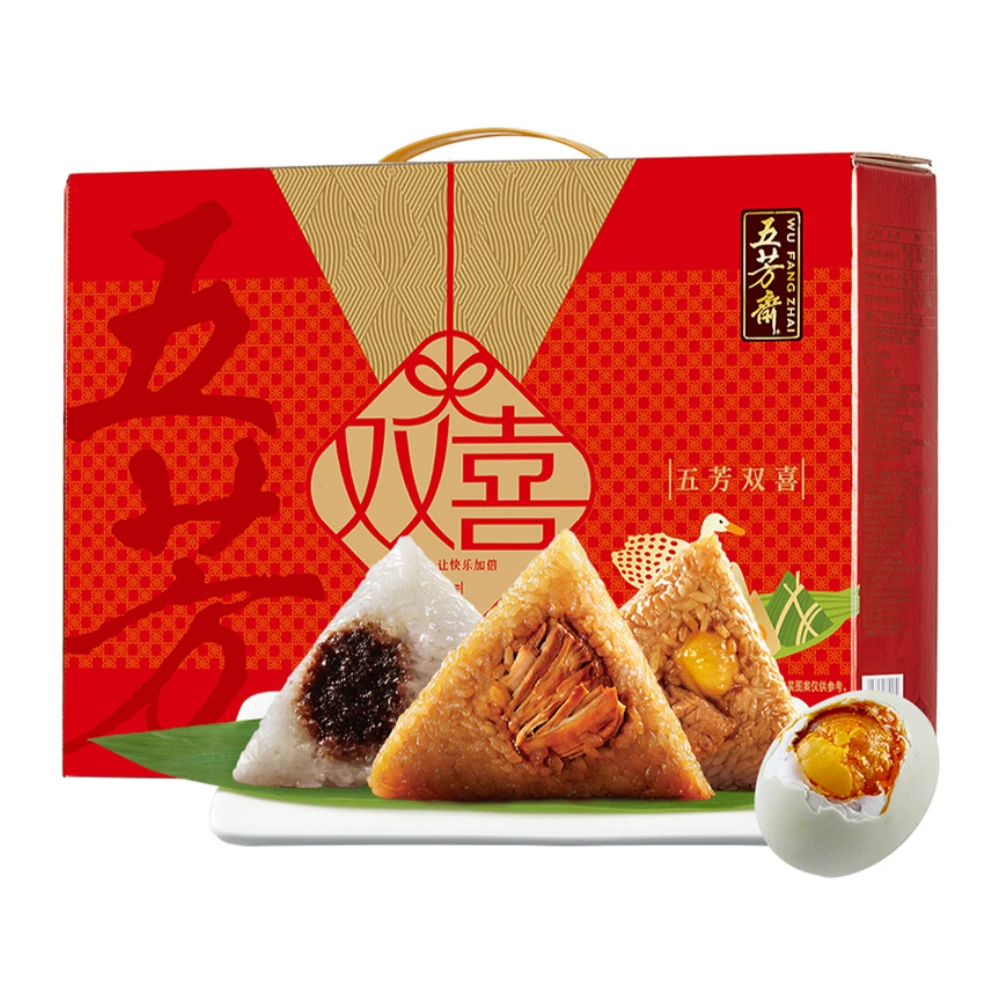 【端午节】五芳斋 双喜礼盒粽(6粽子+6咸鸭蛋) 1.2kg