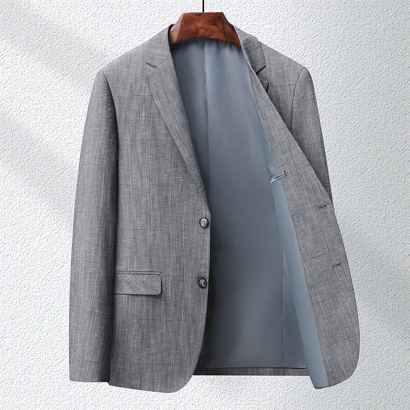 春时尚夏新款男士休闲商务西装韩版修身莫代尔棉西装男士薄款西服