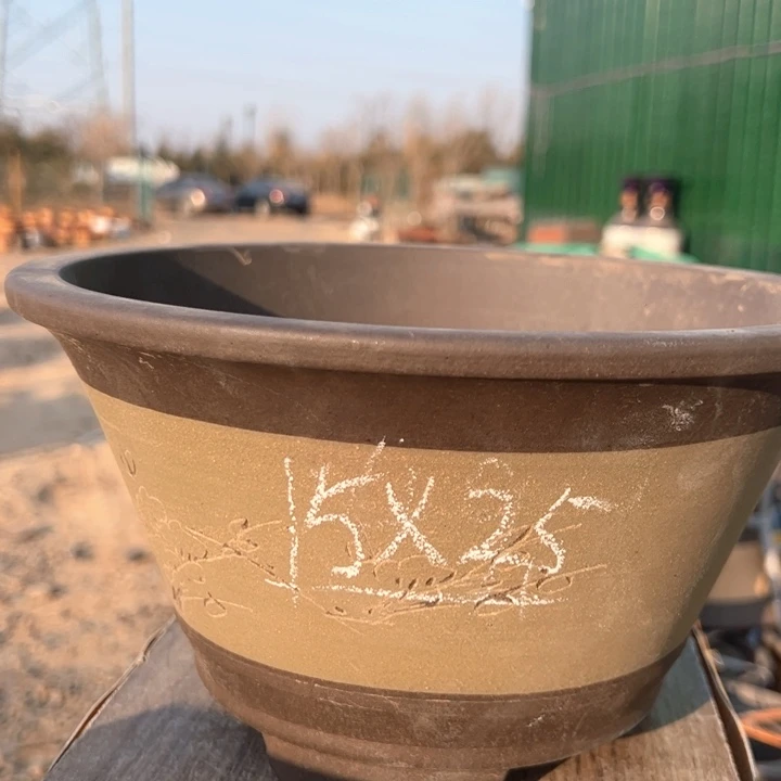 红陶紫砂碗盆口25