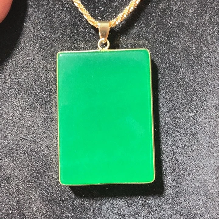 翡翠颈饰14K金镶嵌吊坠