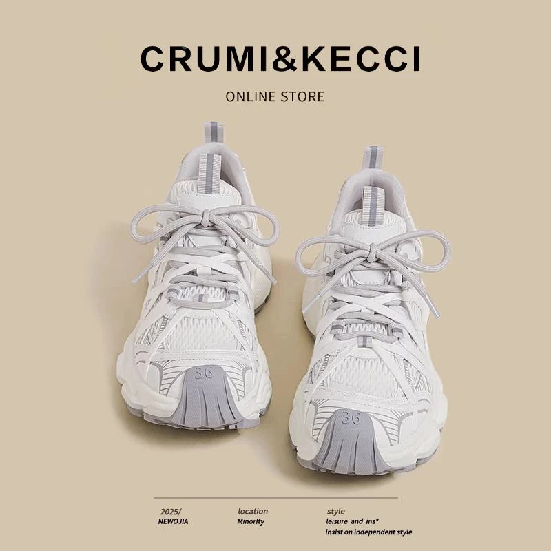 【DR官方正品】CRUMI&KECCI港风重工小个子老爹鞋女2025薄款网面