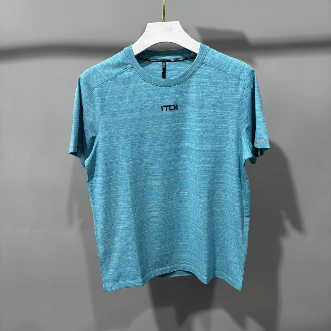 I-42 ITI 25夏季男款字母丹青色圆领抗菌防臭运动短袖T恤 T8075