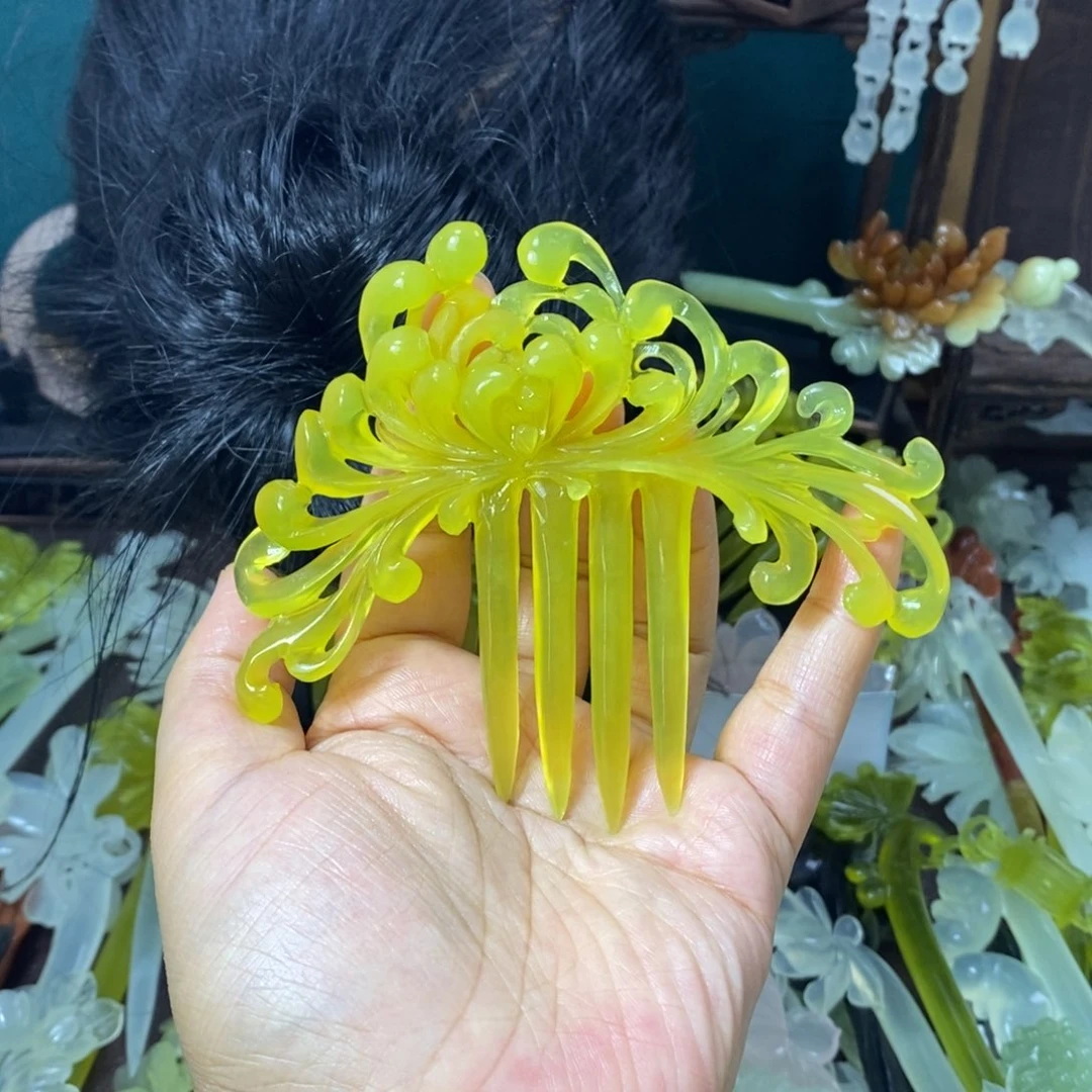 蛇纹石玉未镶嵌发饰