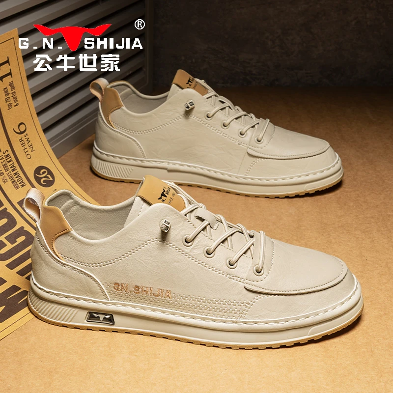 公牛世家2025新款男鞋秋季百搭一脚蹬运动复古软底德训板鞋男鞋