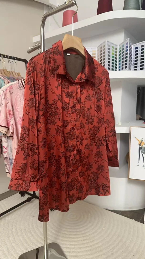 妈妈装七分袖衬衫