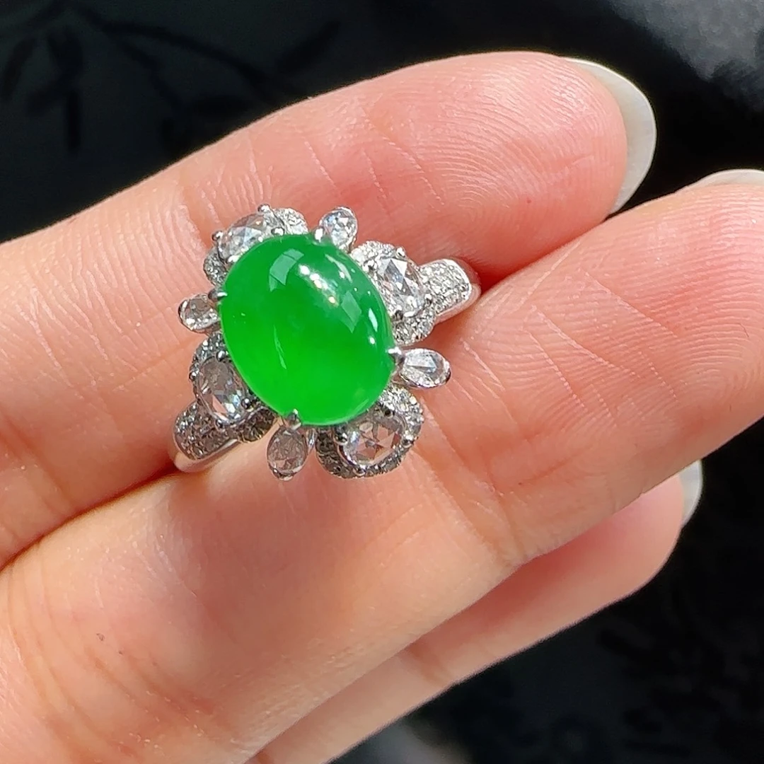 翡翠吊坠(不含链)18K金镶嵌翡翠