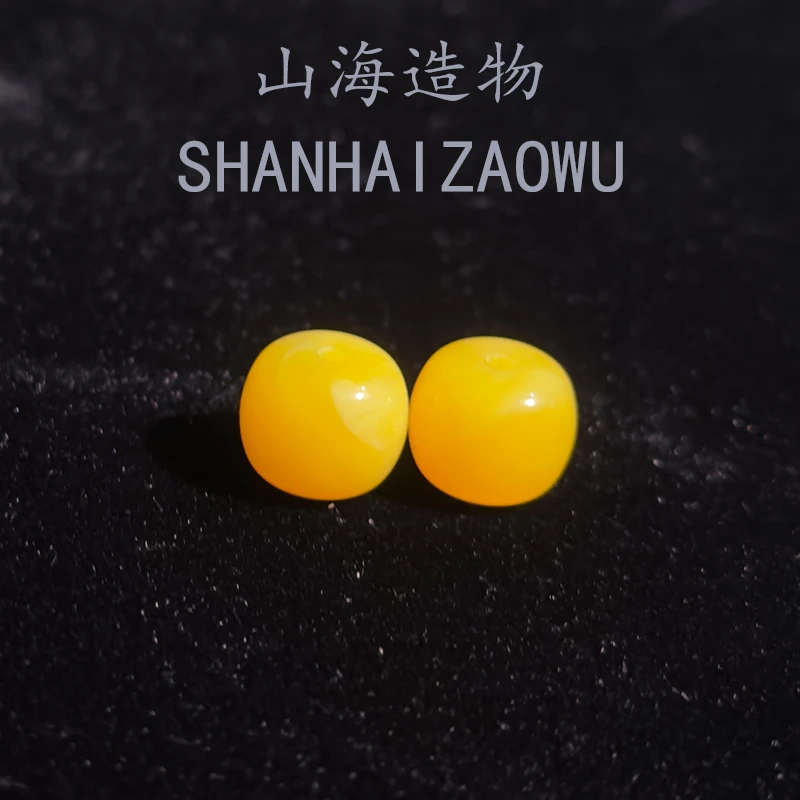 39号人工蜡单颗12✖️10老型珠猴头星月椰蒂顶珠腰珠文玩配饰