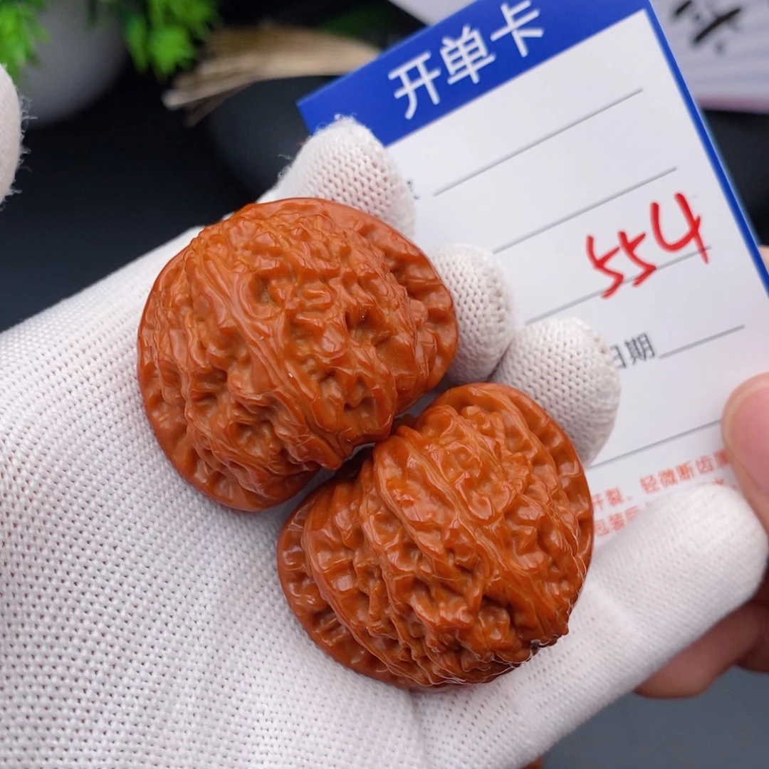 文玩核桃把件39球白554