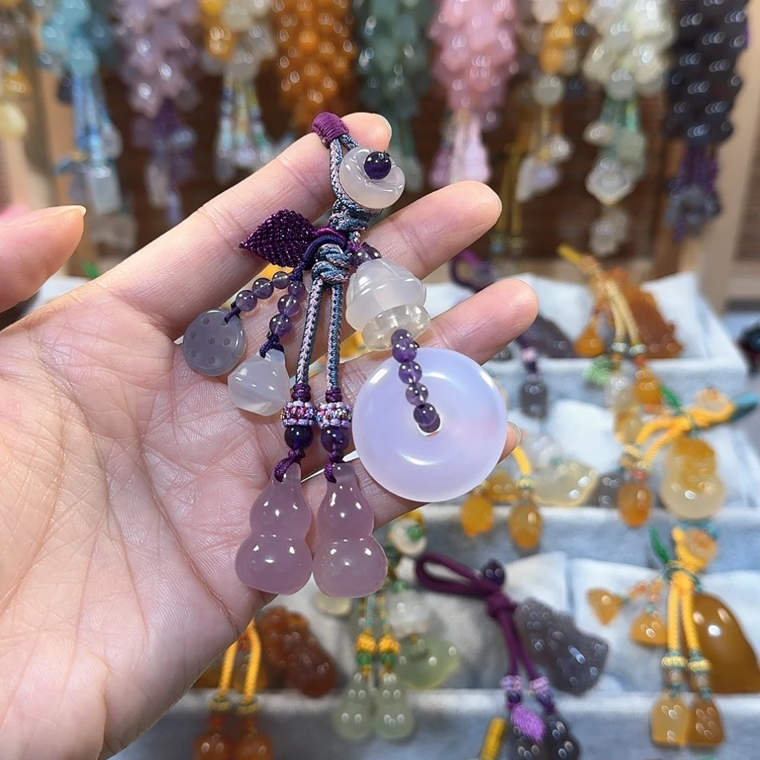 玛瑙/玉髓钥匙挂件未镶嵌