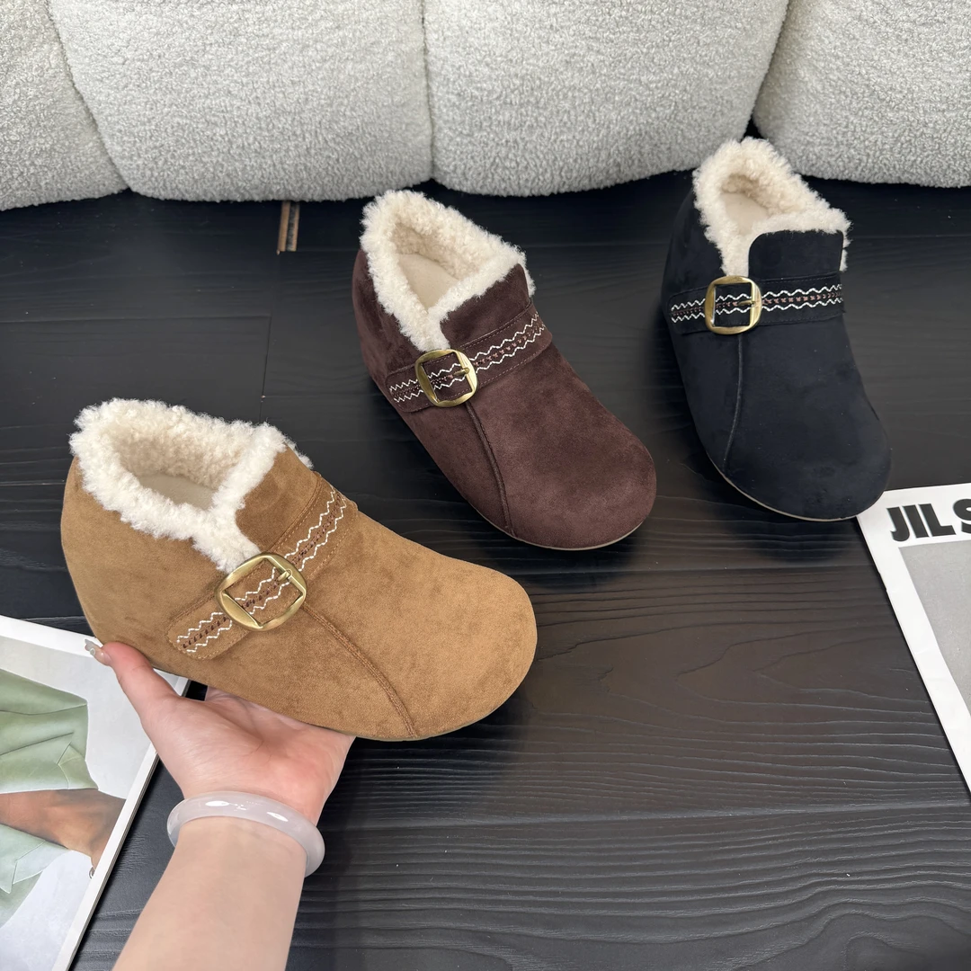 增高9cm勃肯运动魔术贴内增高女鞋真皮百搭圆头女鞋防滑