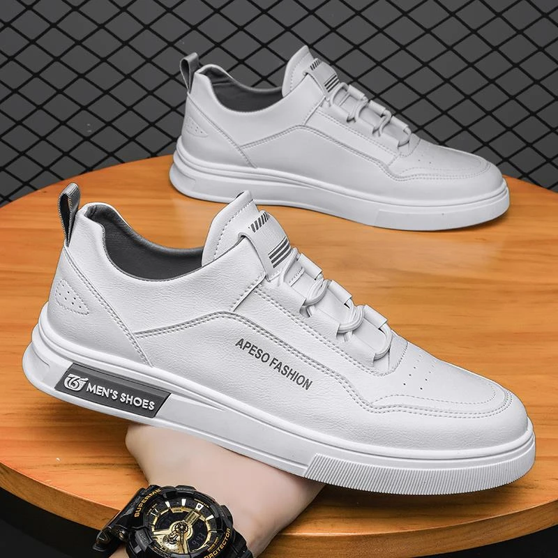 断码清-真皮板鞋2025新款男士小白鞋板鞋时尚休闲革面男潮鞋