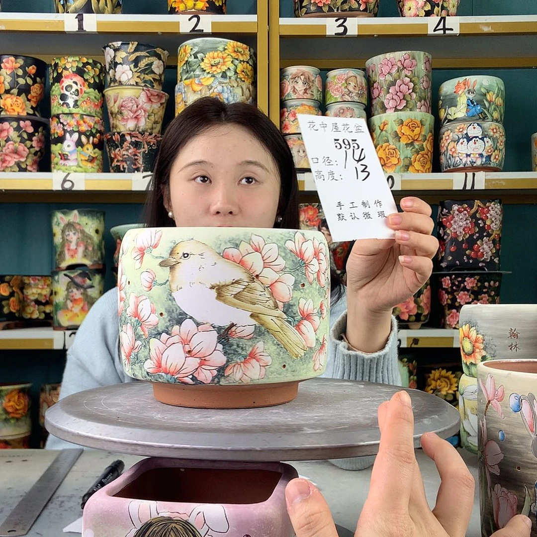 陶景德镇手工花盆595