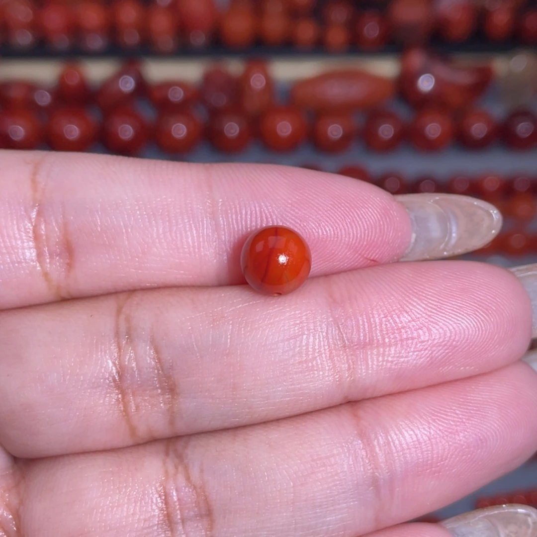 南红玛瑙未镶嵌瓦西圆珠卡8