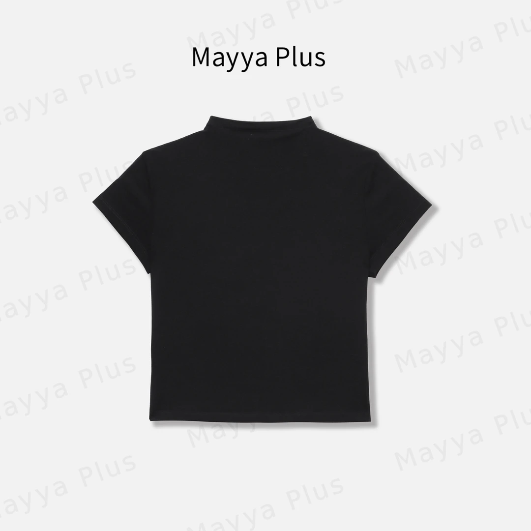 【四季T】Mayya Plus麦芽定制半高领短袖T恤收腰显瘦上衣32528758