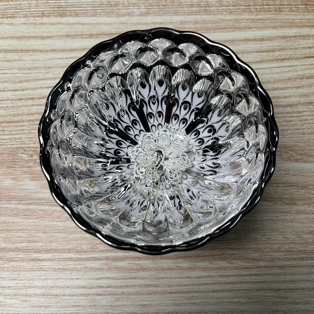 手工茶器 冰清玉洁【孔雀太阳花】裸杯a
