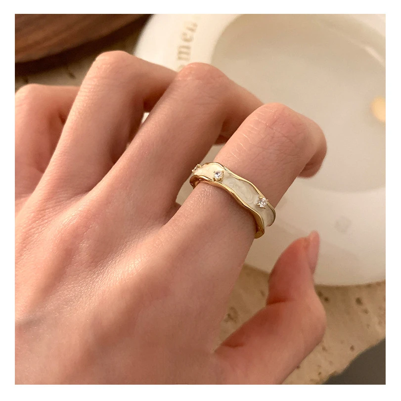 【品牌】中古锆石虎眼石款开口戒指女小众百搭食指戒时尚小众简约