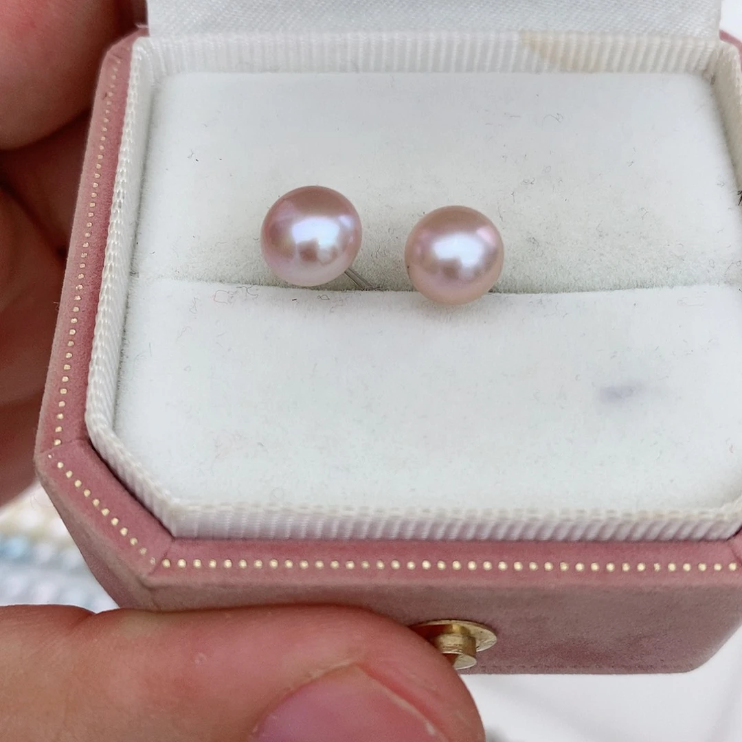 淡水珍珠耳饰银S925镶嵌