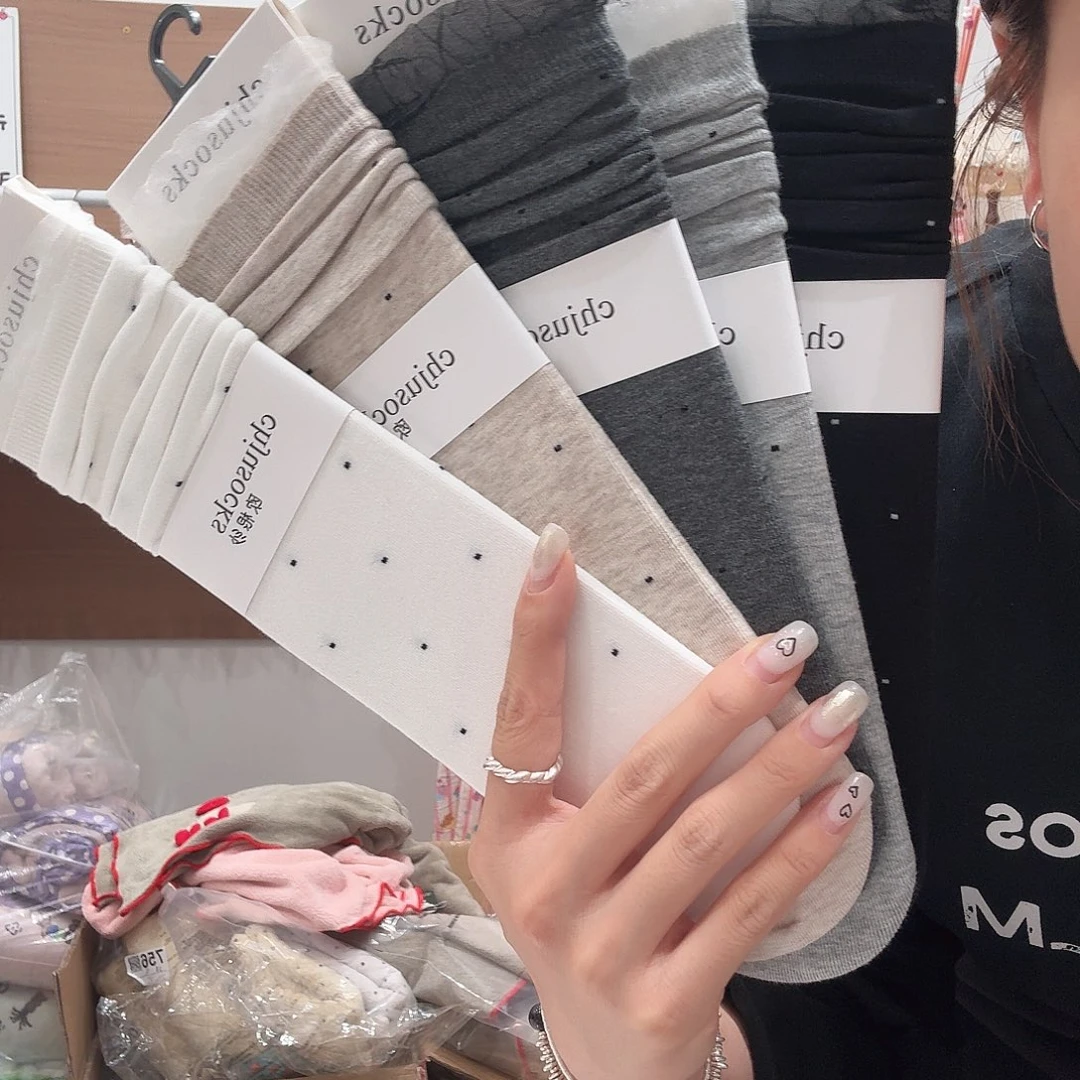 三醋酯纤维波点袜子5双