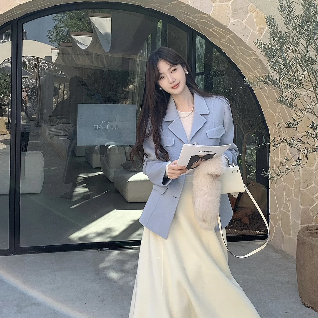 3姐【氧气Oni 法式收腰西装羊绒外套】   S5012