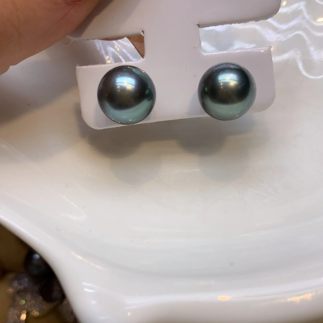 银S925镶嵌耳饰海水珍珠