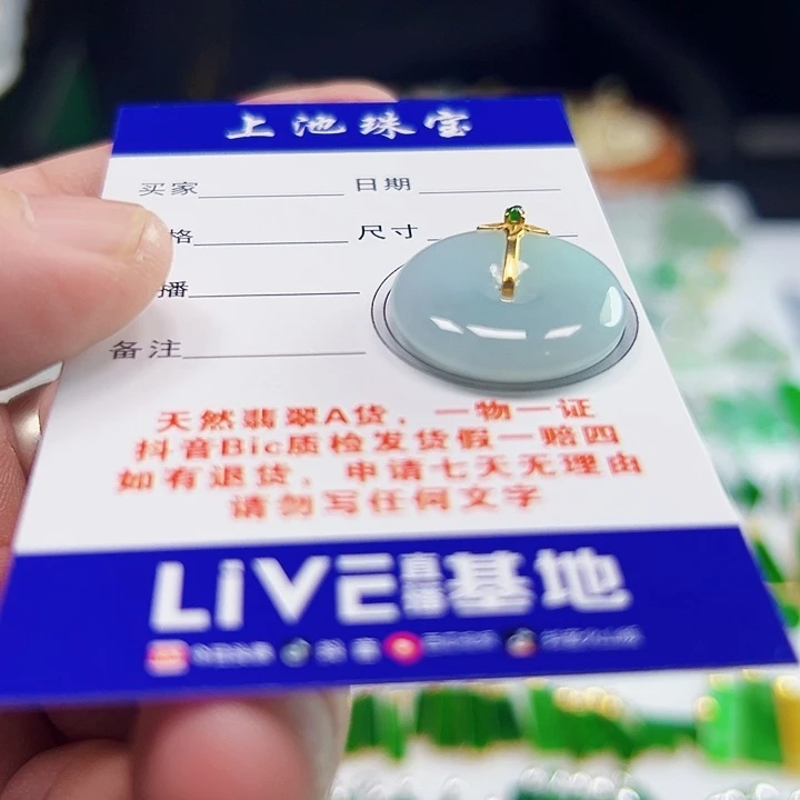 颈饰18K金镶嵌翡翠翡翠