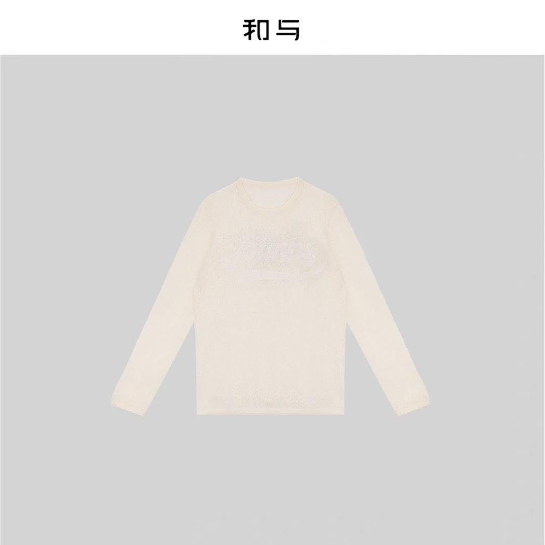 和与｜慵懒圆领烫钻羊绒针织衫H53LD556L