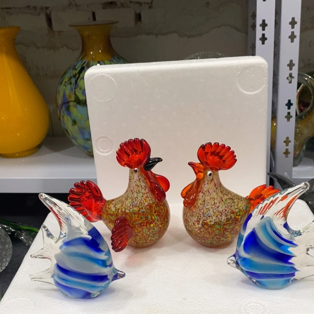 琉璃全品无瑕咕咕鸡一对➕微瑕燕鱼一对