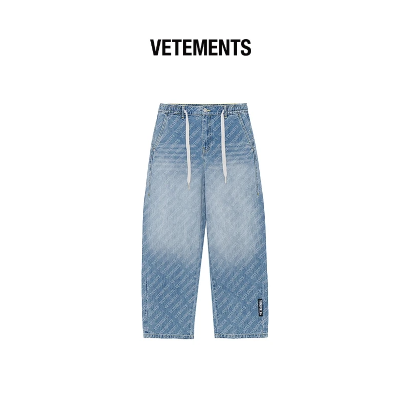 VETEMENTS【奥莱清仓】旗舰男女棋盘格子水洗复古牛仔长裤64366001