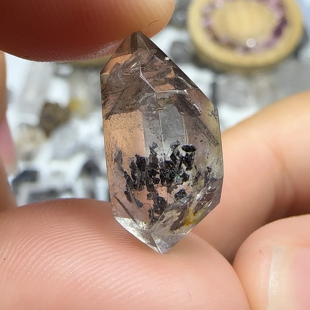 未镶嵌珠宝半成品水晶闪灵双尖随形