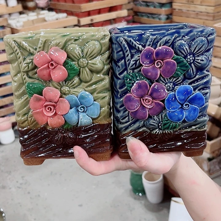 有孔.凑单10元陶瓷花盆发货！