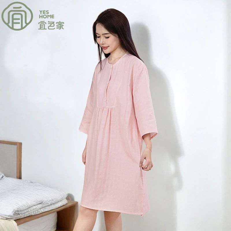 宜色家胖mm大码睡裙女款爆款2025新款夏款纯棉甜美可外穿家居服女