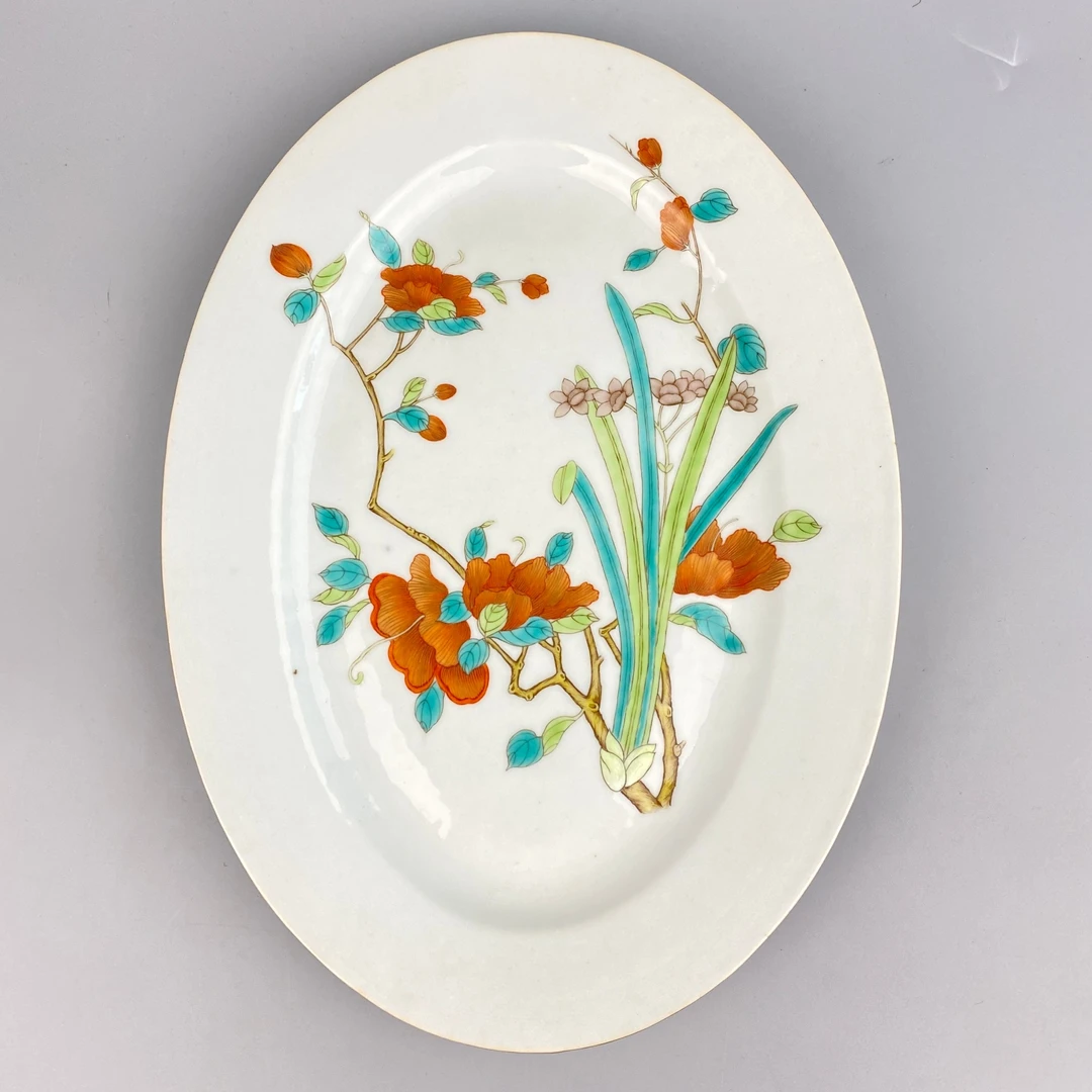 民国粉彩兰花纹赏盘【古董拍卖】PY25tb0221015