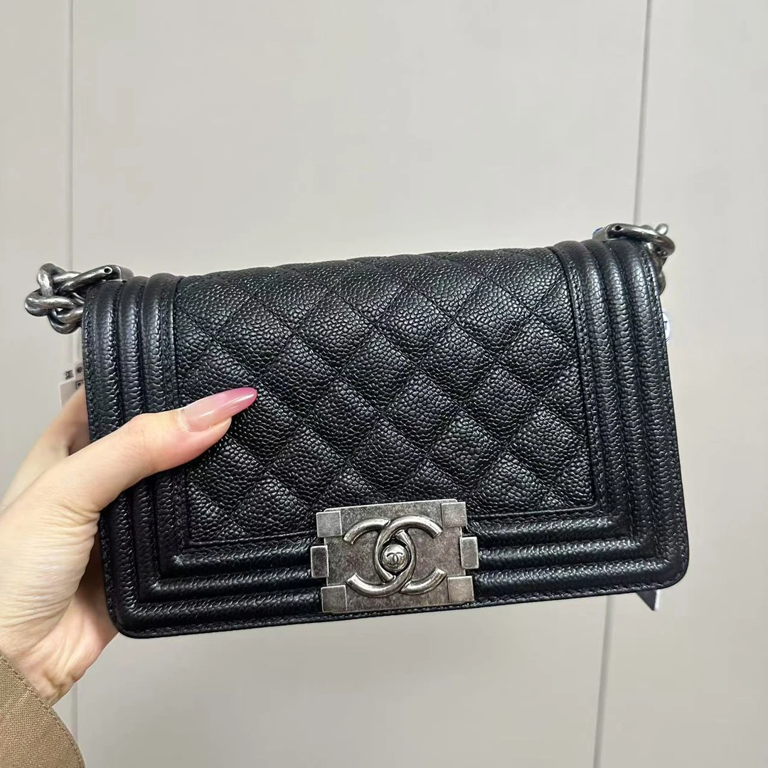 95新 Chanel/香奈儿 香奈儿leboy黑色单肩包/非真假不退补不换