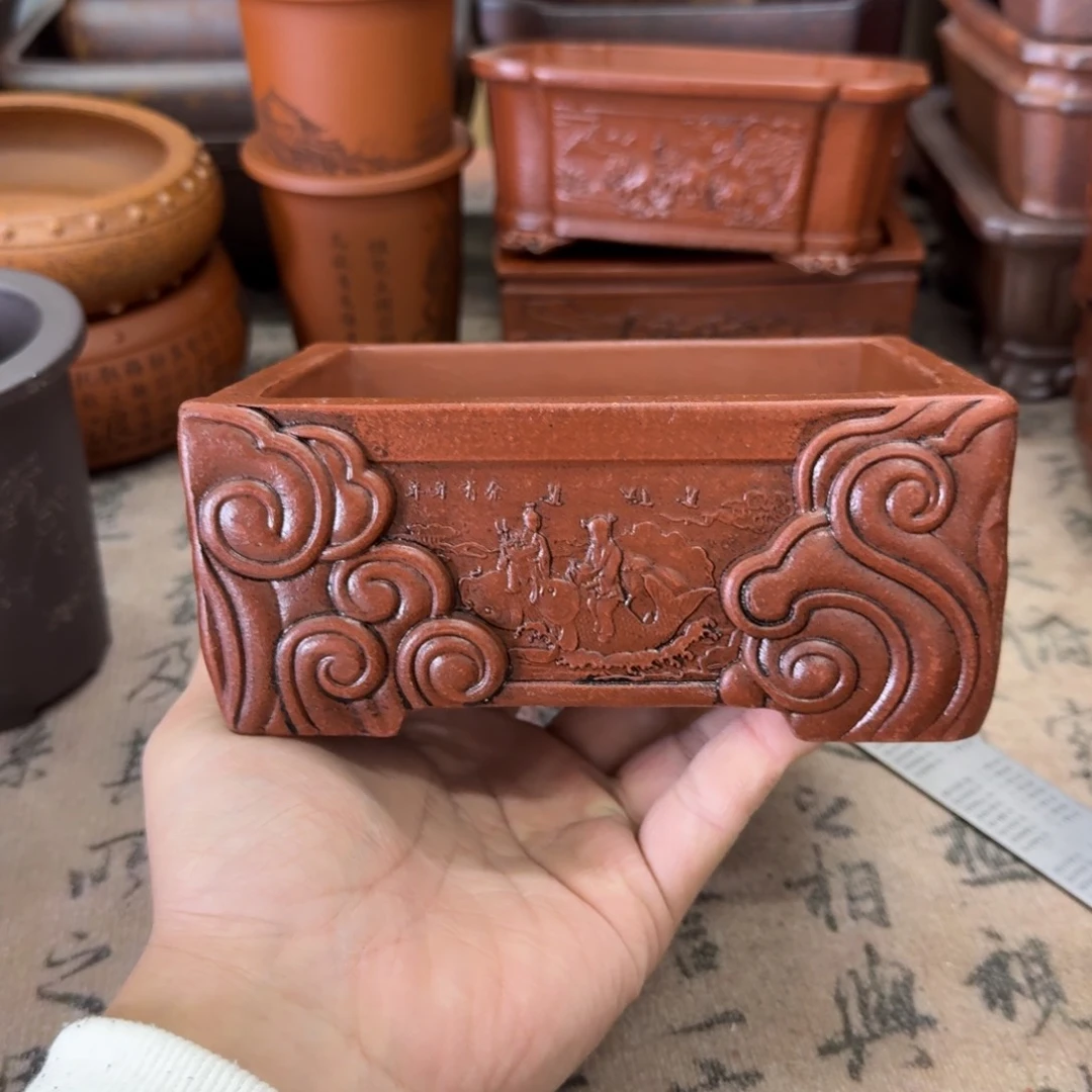 紫砂花盆8号宜兴紫砂正品花盆13x9.5x5.5