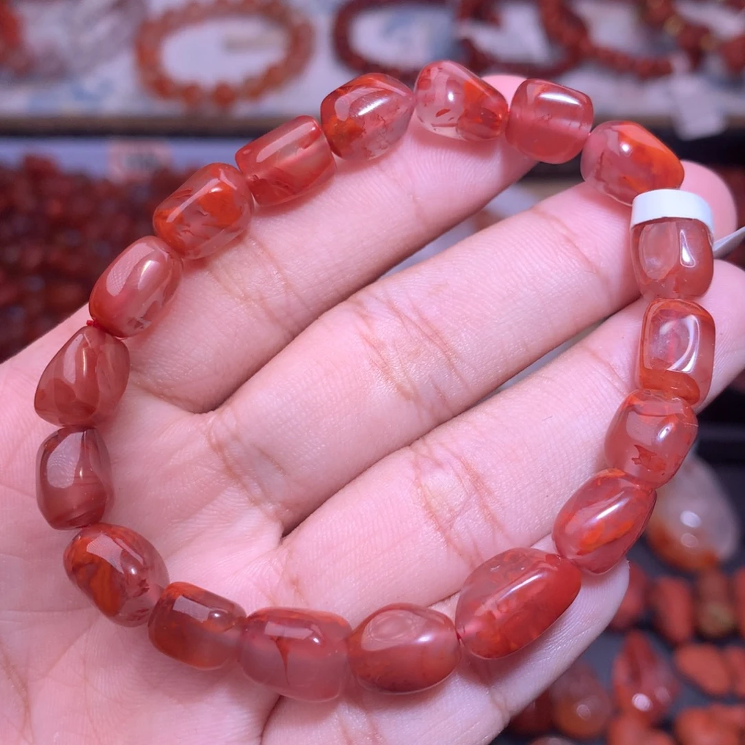 南红玛瑙合金珠宝半成品火焰随型手串