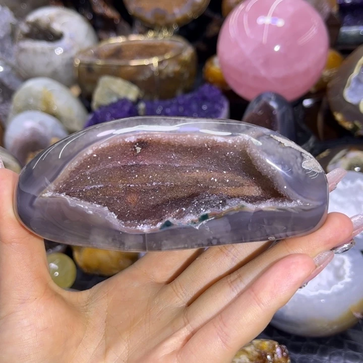 珠宝半成品水晶未镶嵌精抛红晶钱袋子