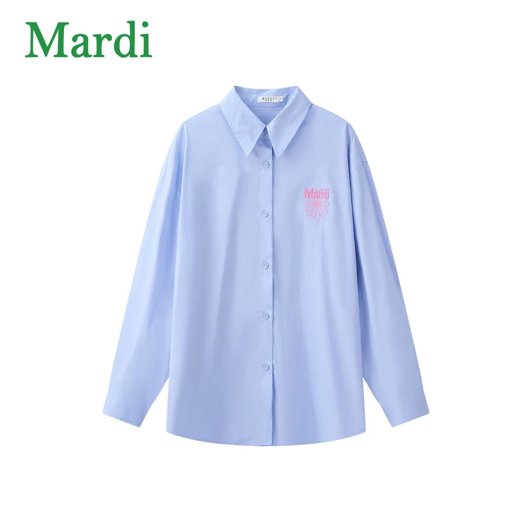 MARDI 小雏菊衬衫女新款春秋纯色百搭休闲衬衣简约上衣MCS2532412