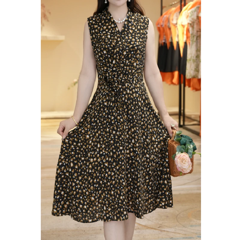 【撤柜断码甩】M1433女装连衣裙时尚夏季休闲百搭中长款无袖裙子