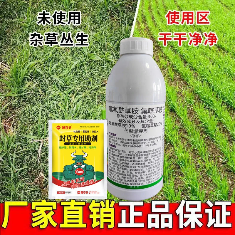 封闭式【小麦苗前封闭】专用封闭节节麦禾阔双封一季无草除草剂