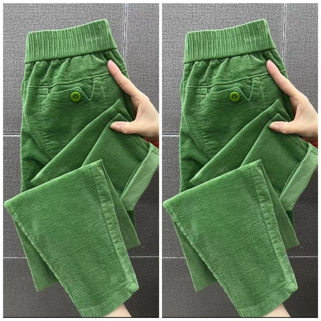 灯芯绒女裤哈伦裤新款加厚宽松高腰弹力萝卜裤高档休闲裤女女款