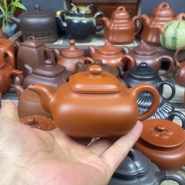 茶壶紫砂四方传炉160-220Cc原矿赵庄朱泥特价