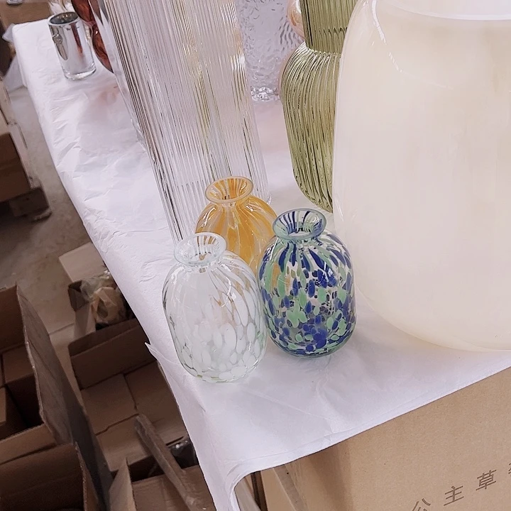 花瓶摆件家居装饰色点3个