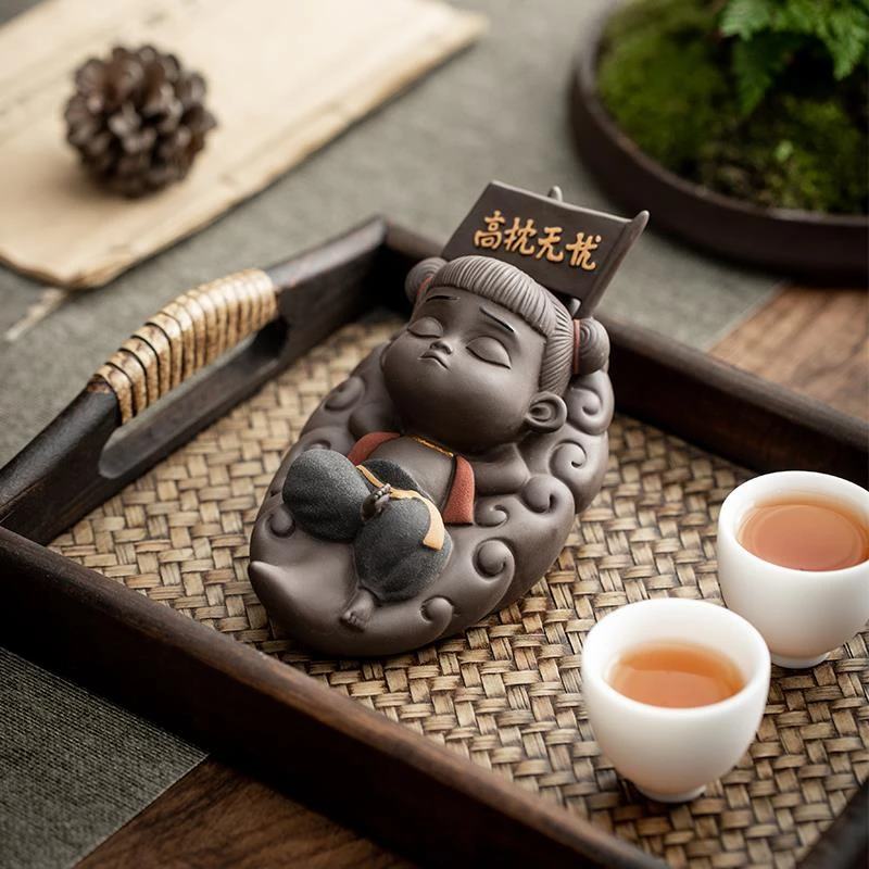 FAVMARTHA哪吒茶宠摆件茶道精品可养紫砂茶玩个性茶具茶盘配