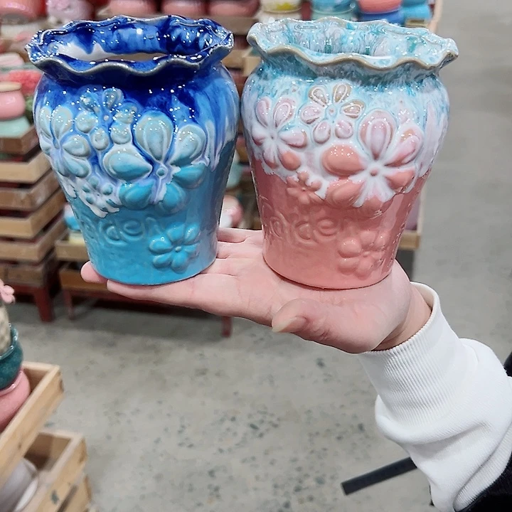 有孔.凑满10元发货多肉陶瓷花盆！