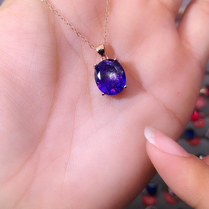 紫晶吊坠(赠链)银S925镶嵌