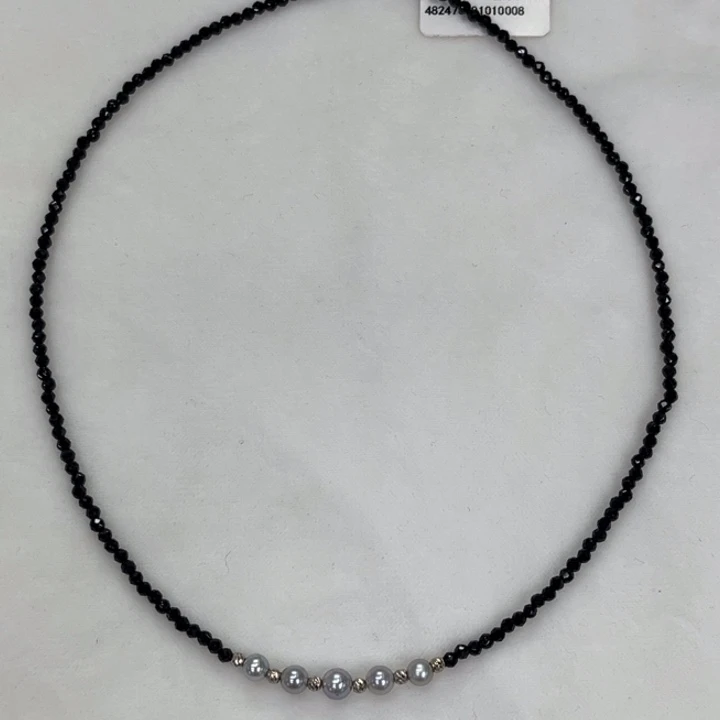 海水珍珠颈饰银S925镶嵌真多麻 5-5.5mm 105号